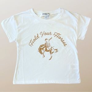 *NWT* Hold Your Horses Cropped Tee - Girls
